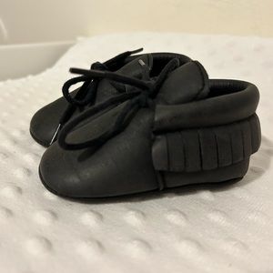 Baby brand 0-6 month soft leather black shoes